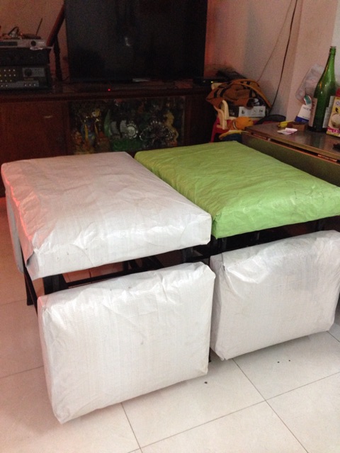 Giường xếp 3 khúc-khung chân sắt