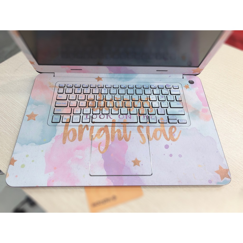 Skin dán Laptop Dell màu Chrome vàng xước (inbox mã máy cho Shop)