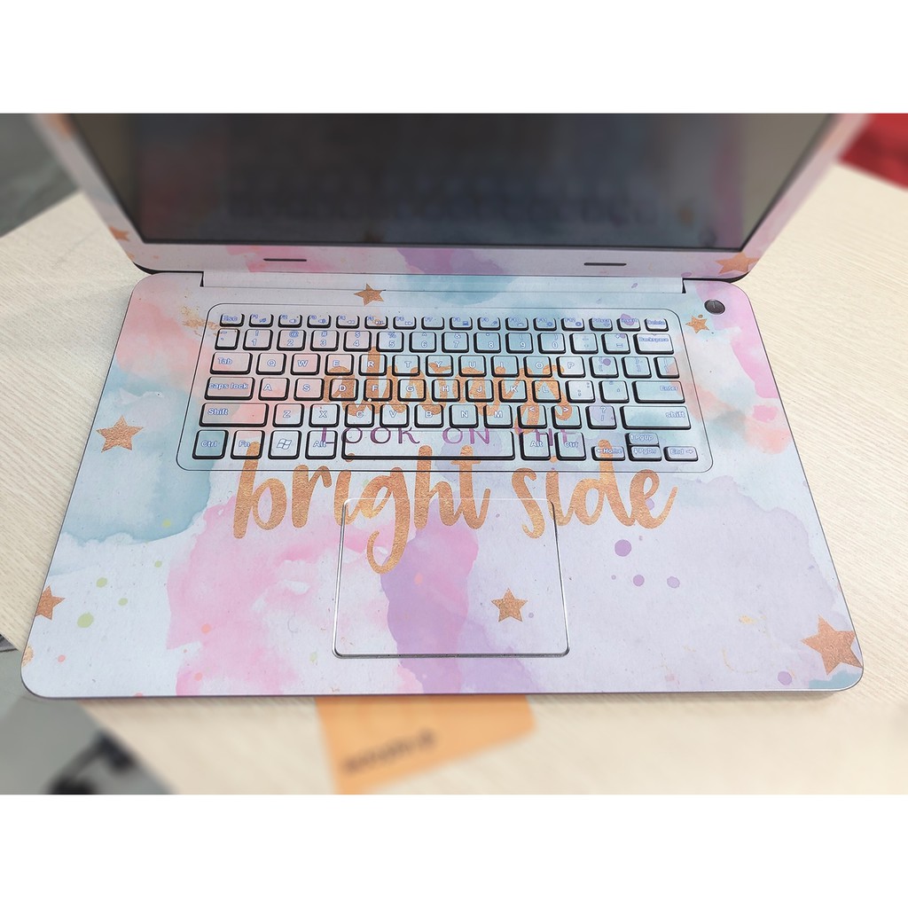 Skin dán Laptop Dell màu Chrome đen xước