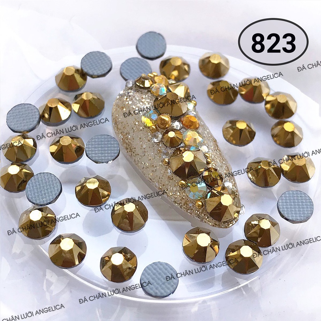 Đá Nail Chân Lưới 16 Khía Gold Đính Trang Trí Móng ANGELICA 823