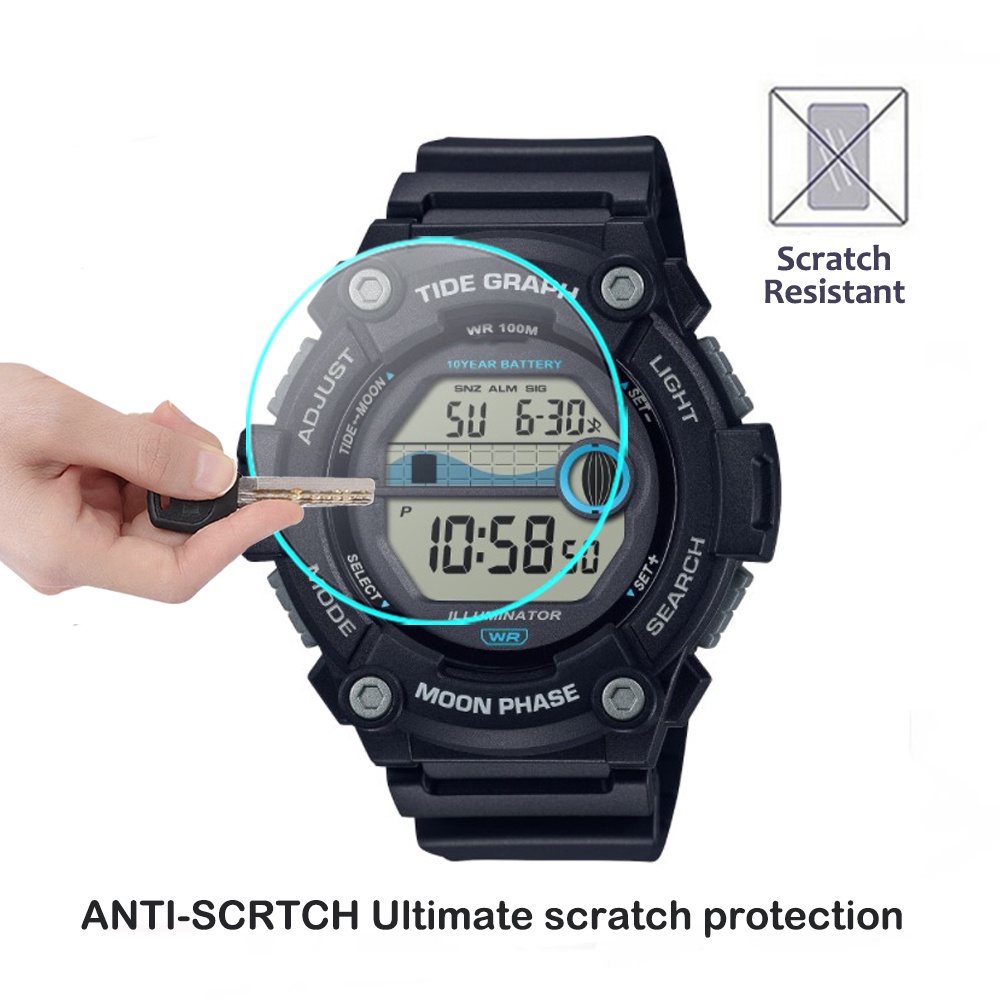 2 Bộ Phim Kính Cường Lực Cho Casio WS-1300H-2AV WS-1300H-8AV WS-1300H-1AV HD Phim Chống Nước Trong Suốt