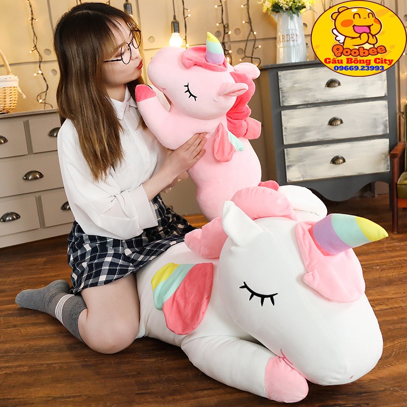 Gấu Bông Unicorn Khổng Lồ - Kì Lân Bông Siêu to 1m2 và 1m