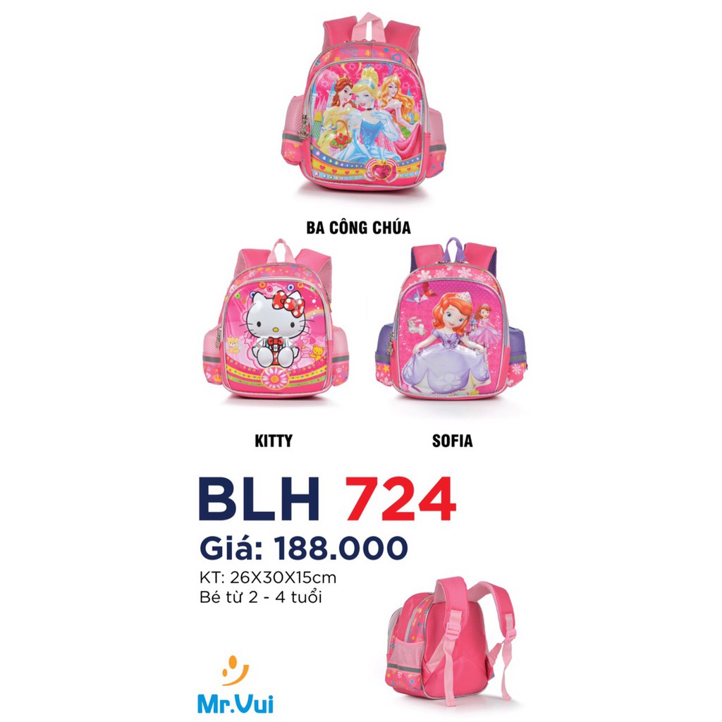 [ SALE SẬP SÀN SHOPEE - HCM ] BALO CHÍNH HÃNG MR.VUI CHO BÉ HỌC MẪU GIÁO BLH-724