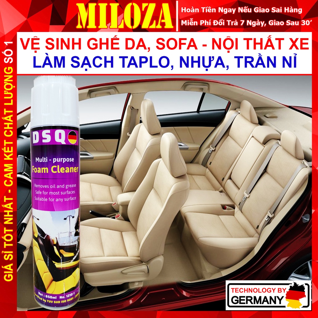 Vệ Sinh Nội Thất Ô tô - Làm Sạch Ghế Da - Xịt Nội Thất Ô tô - Vệ Sinh Sofa - Tẩy Ghế Sofa - Foam Cleaner - DSQ