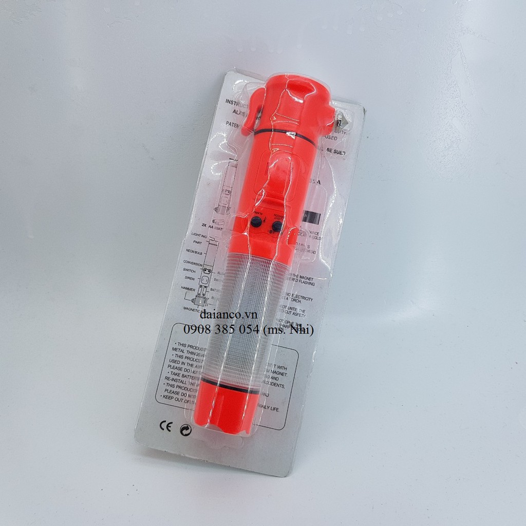 Búa thoát hiểm mini kèm đèn pin tiện dụng