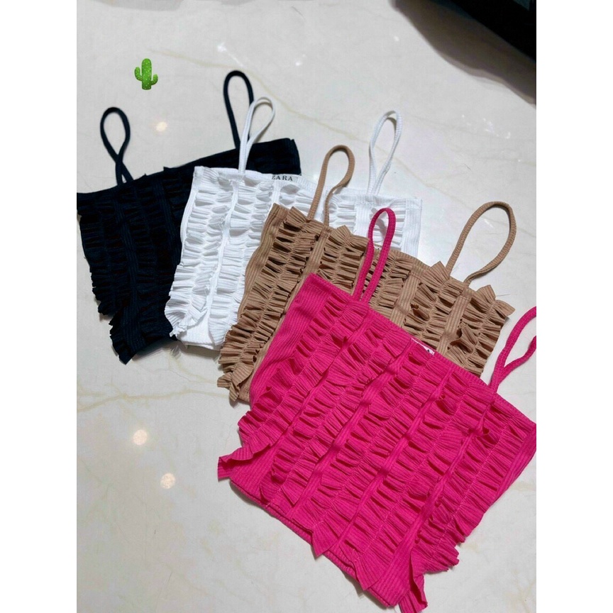 Áo hai dây nhúng viền ren Hồng Baby MAGB27062011