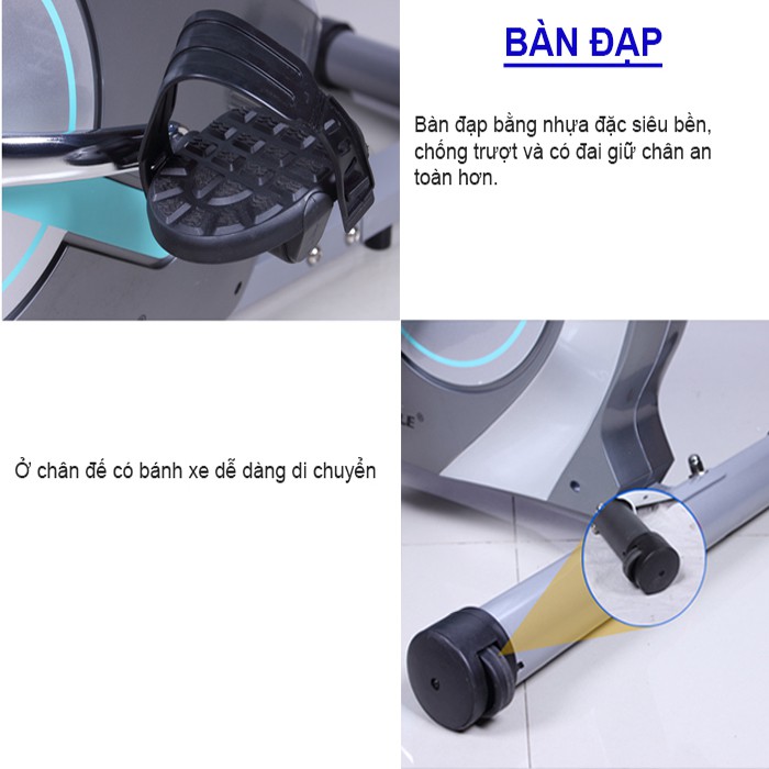 [Tặng bàn lăn chân gỗ] XE ĐẠP PHỤC HỒI CHỨC NĂNG BC-51053  Xe đạp tập xương khớp cho người già - người bị tai biến