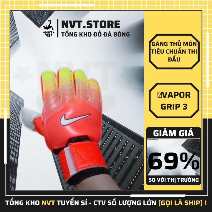 Găng tay thủ môn chuyên nghiệp Nike Tiempo, Bao tay bắt gôn cao cấp, ôm sát bàn tay - NVT.store.vn