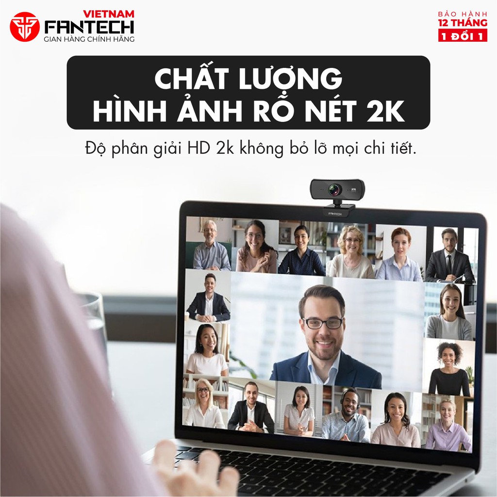 [Mã BMLT300 giảm 10% đơn 499K] Webcam Livestream Chuyên Nghiệp FANTECH C30 LUMINOUS 4MP Hỗ Trợ Quay Chất Lượng 2K