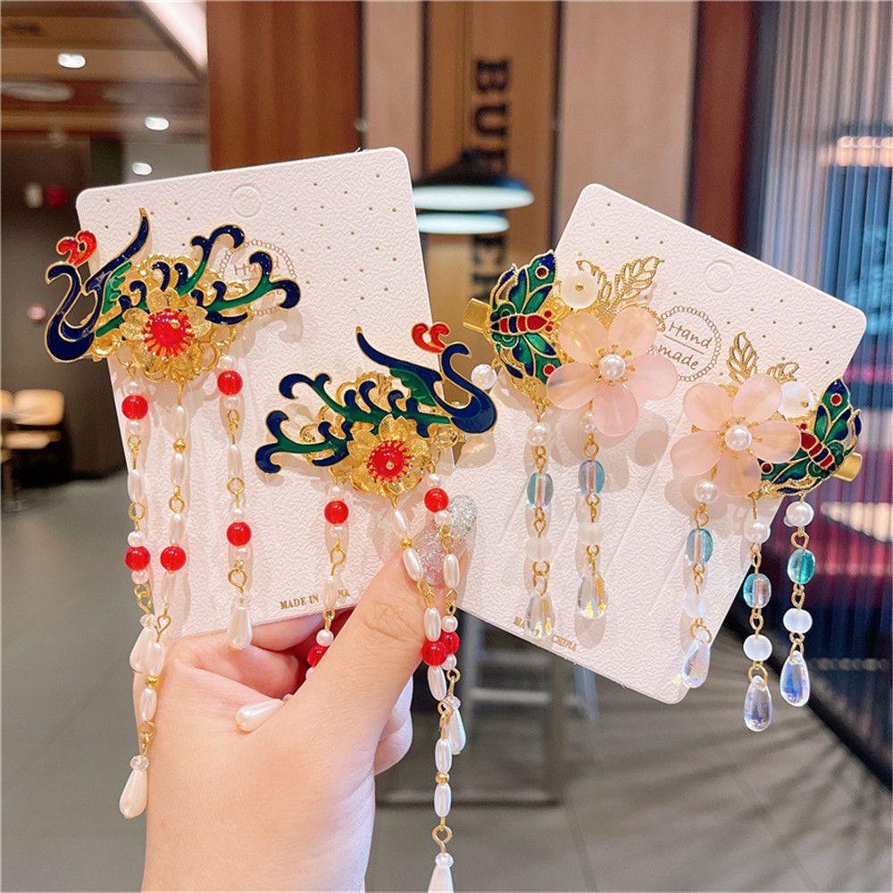 BSUNS Set 2 Kẹp Tóc Hình Bướm Đính Ngọc Trai Xinh Xắn Cho Nữ
