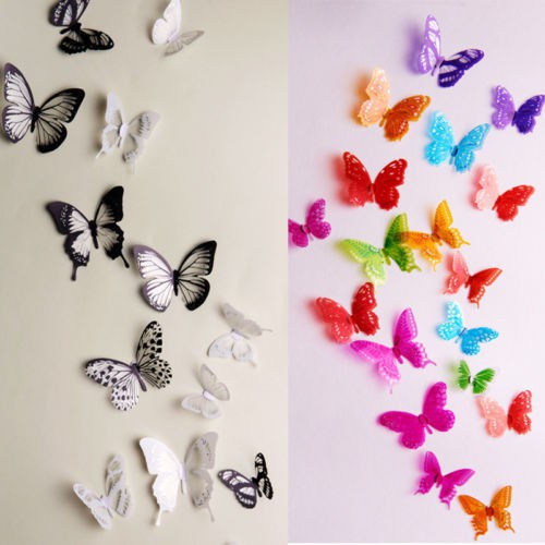 18 con bướm 3D dán tường để trang trí