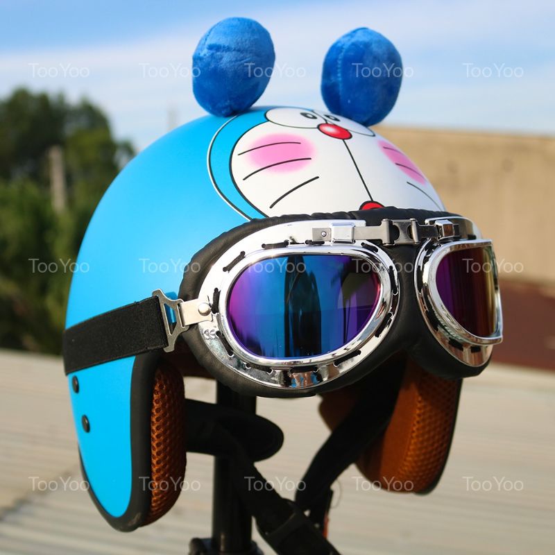 Nón bảo hiểm 3/4 đầu tai gấu hình ngộ nghĩnh