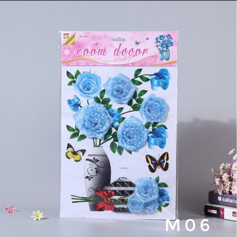 TRANH DÁN TƯỜNG 3D HÌNH BÌNH HOA SINH ĐỘNG