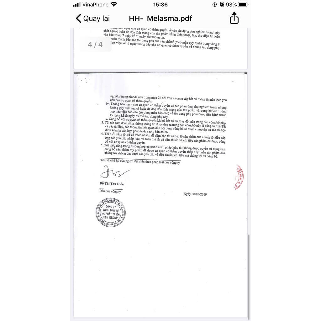 Kem dưỡng đêm ngừa nám trắng da H&H SPA - melasma perfect cream