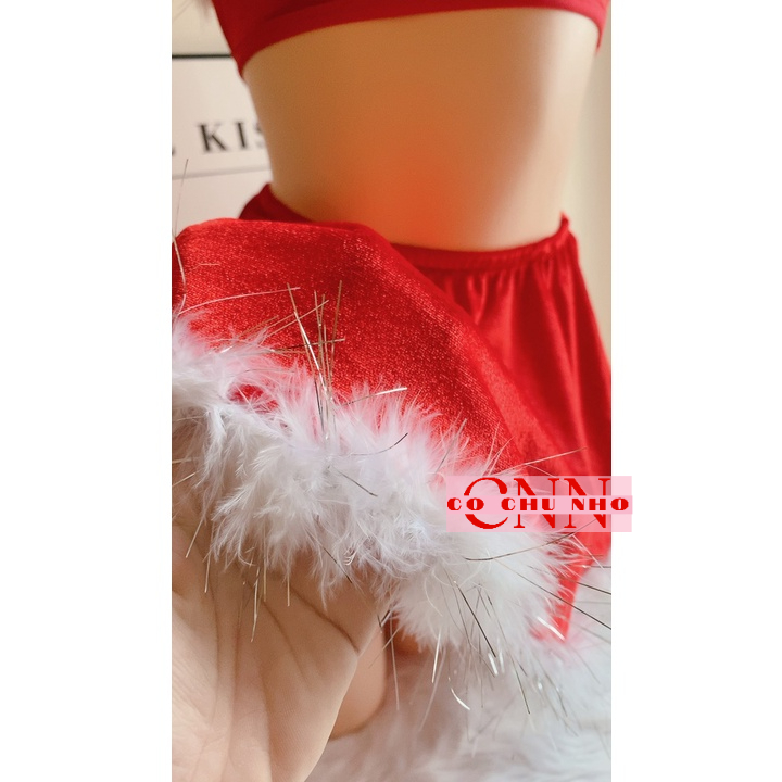 [SẴN HÀNG GIAO NGAY]LL813 Cosplay noel nhung Đỏ Gợi Cảm - Nội Y Cho Đêm Giáng Sinh - Christmas Sexy- cochunhochuyensi