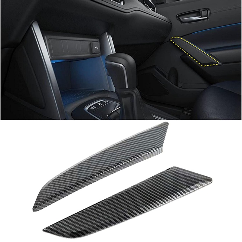 Khung Viền Tay Nắm Cửa Bằng Sợi Carbon Trang Trí Nội Thất Xe Hơi Toyota Corolla CROSS 2019-2021