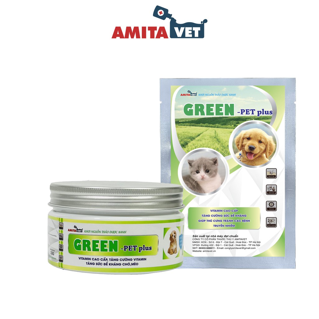 Vitamin cho chó mèo GREEN Pet-Plus 150g Từ AMITAVET