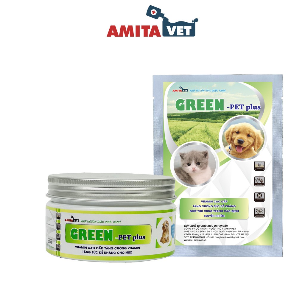 Vitamin cho chó mèo GREEN Pet-Plus 35g Từ AMITAVET