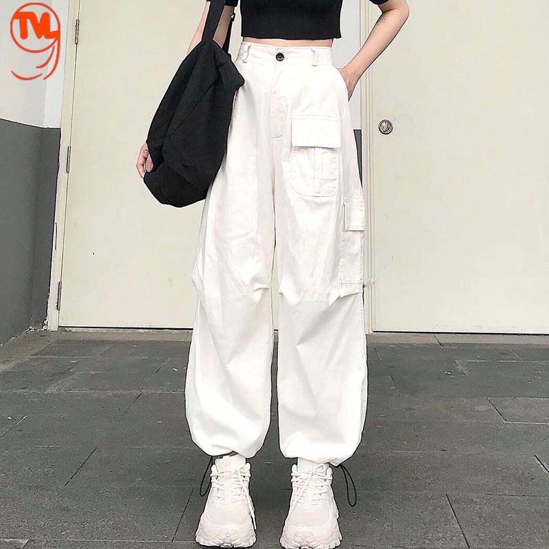 Quần túi hộp nữ TVL1999, quần kaki chất liệu cao cấp mềm mại 2 màu đen, trắng phong cách Hàn Quốc cá tính. k0