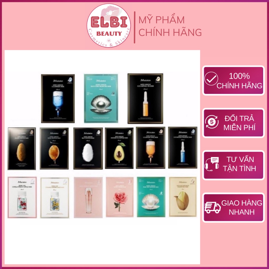 Mặt Nạ Giấy JM Solution Mask Dưỡng Trắng Căng Bóng Da Elbi Beauty Cosmetics &amp; Skincare