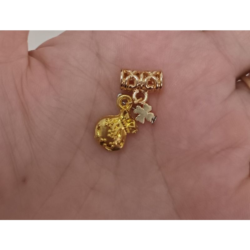 Charm ống lùa chặn hạt xâu vòng treo phụ kiện cao cấp không đen không bay màu