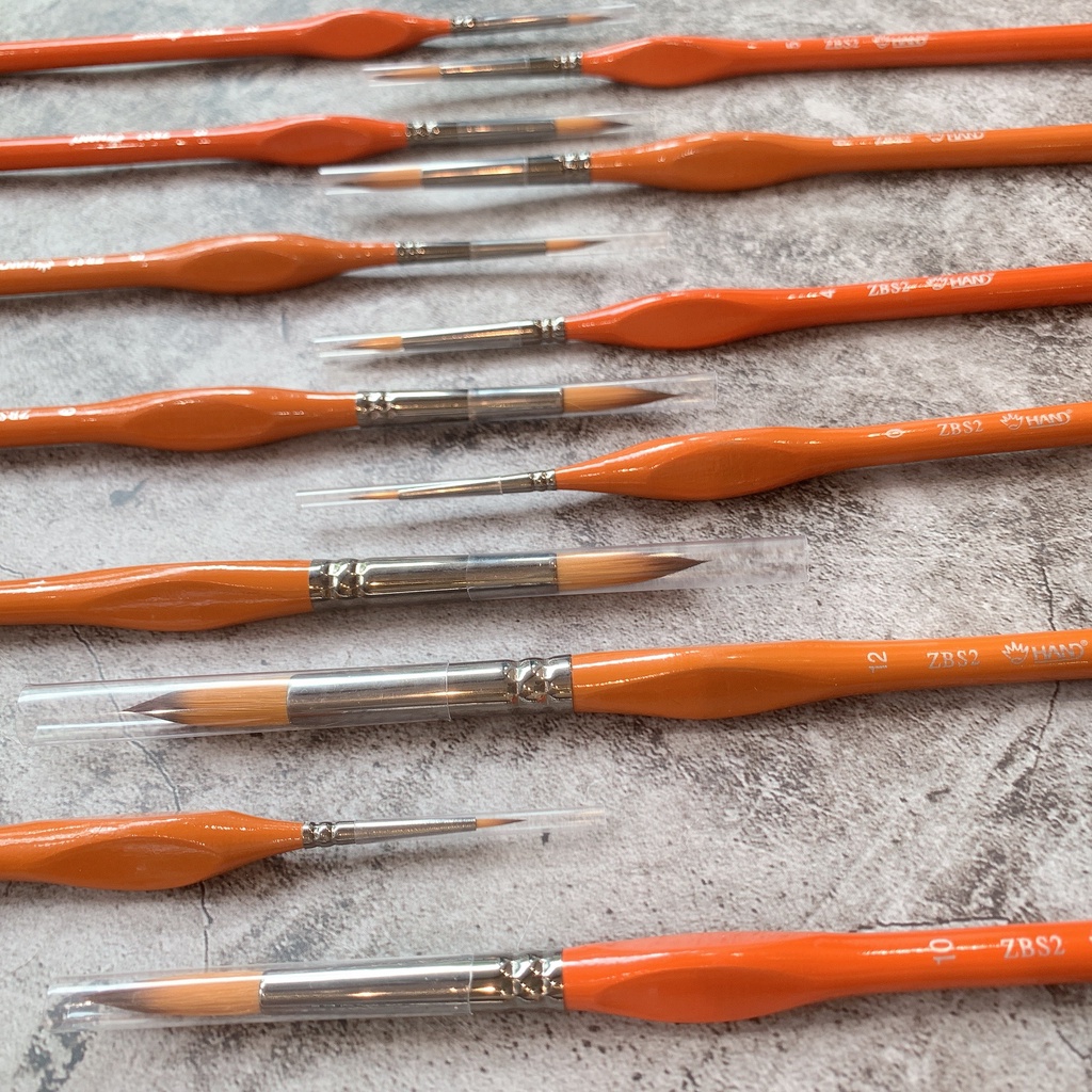 Cọ Hand Thân Vàng ZBS2 - Cọ Tỉa Đầu Tròn Lông Nhân Tạo