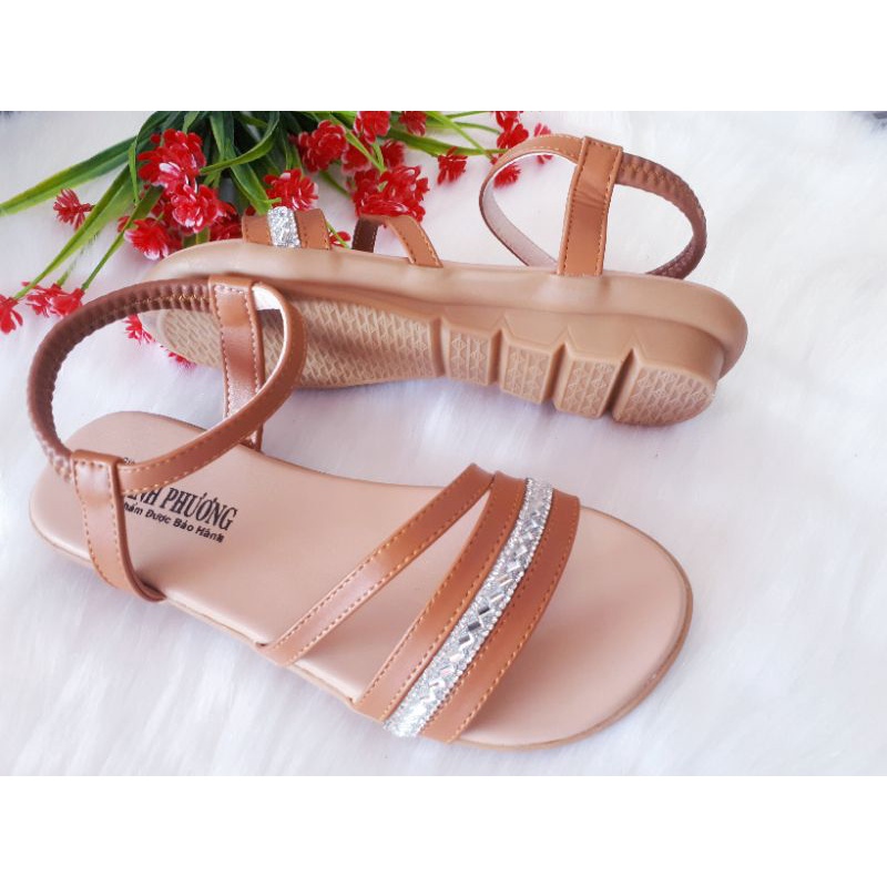 Sandal nữ đế xuồng,quay chéo đính đá size 35-40