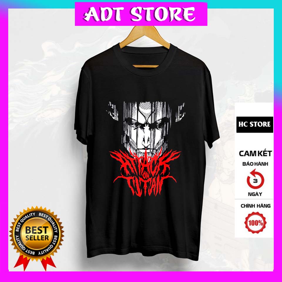 Áo thun Attack on Titan anime manga Eren Titan Metal unisex nam nữ đôc đẹp giá siêu rẻ