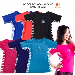 Áo tay ngắn phối sọc màu gymme 17040