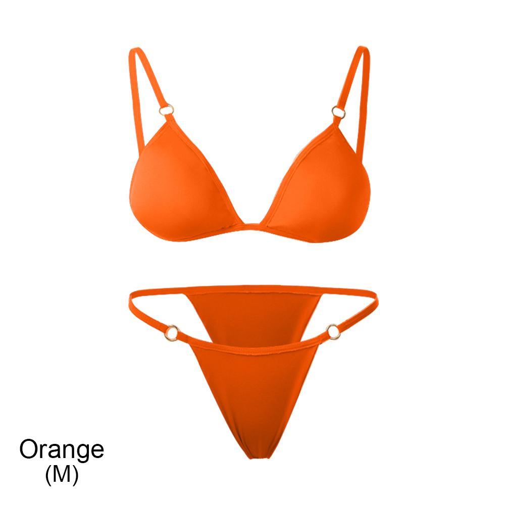 Bộ Đồ Bơi Bikini Hai Dây Lưng Thấp Màu Sắc Đơn Giản Quyến Rũ Cho Nữ