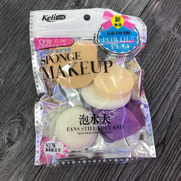 Set 6 Bông Mút Trang Điểm Siêu Cute Đẹp Mịn Đàn Hồi Cực TốtFREESHIPBông Mút Trang Điểm Keli Bịch 6 Miếng
