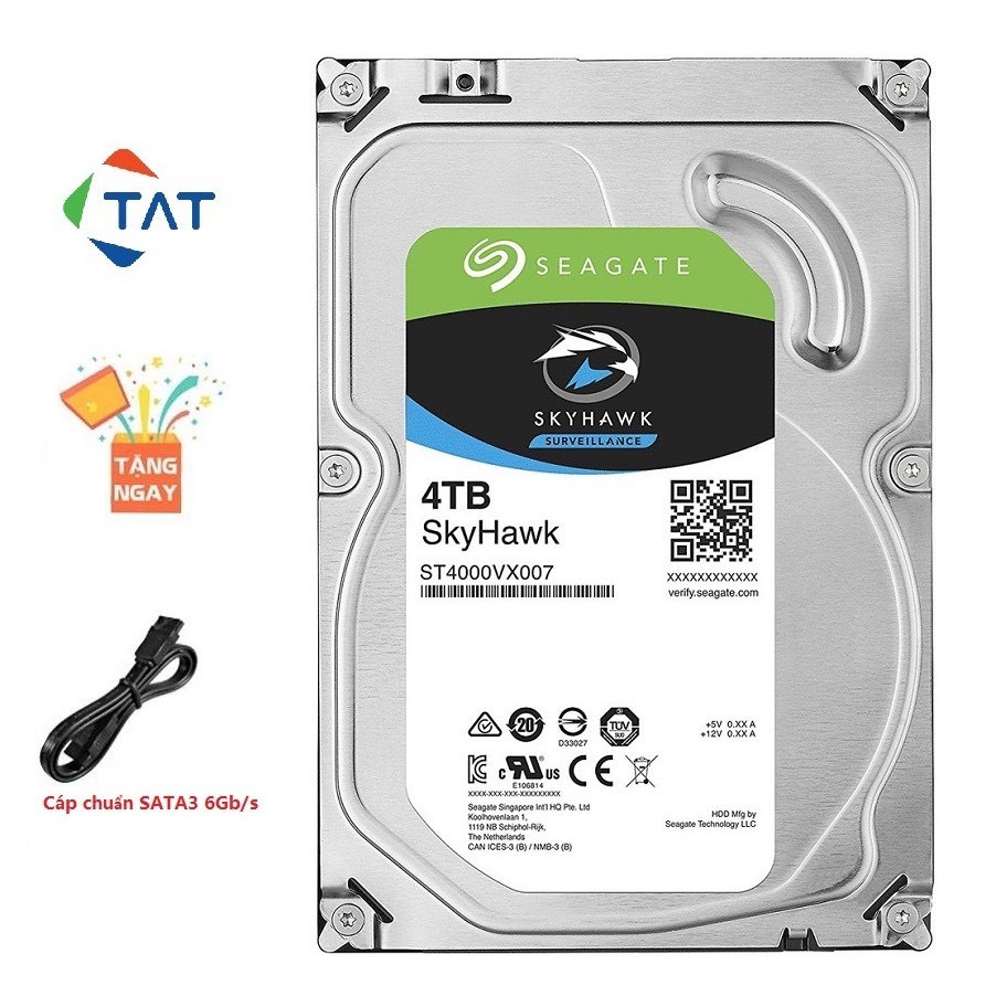 Ổ Cứng HDD Seagate 3.5&quot;inch SATA 6Gb/s 4TB 3TB 2TB 1TB Chuyên dụng cho Camera và Karaoke