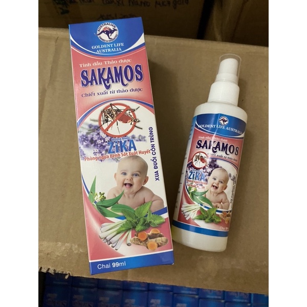 Xịt xua muỗi thảo dược SAKAMOS ,xịt chống muỗi Sudi Kids an toàn cho bé từ 3 tháng tuổi