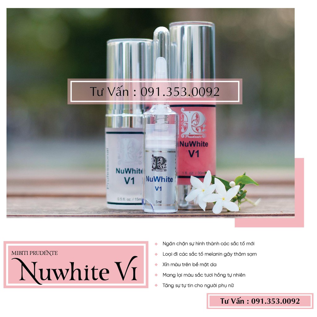 Kem hồng bím nuwhite v1 Mibiti Prudente chính hãng