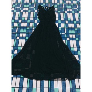 Đầm voan tơ đen dáng maxi hàng 2hand size S