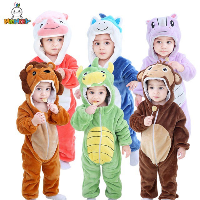 Bộ body Thú cho Bé Trai Bé Gái ngộ nghĩnh 100% Cotton Mềm Mịn mẫu Body hè siêu dễ thương 3 - 13 kg