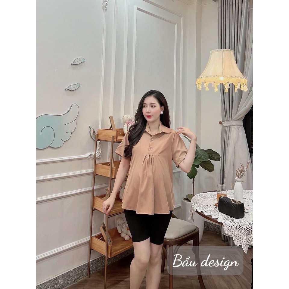 Áo bầu sơ mi cộc tay - nhiều màu sắc