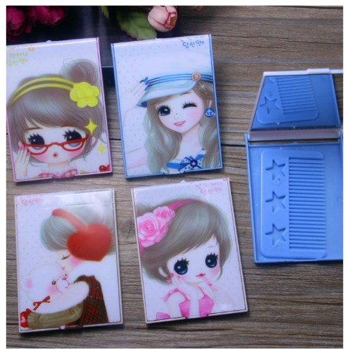 Bộ gương lược cầm tay hình cute dễ thương [giao hàng mẫu ngẫu nhiên]