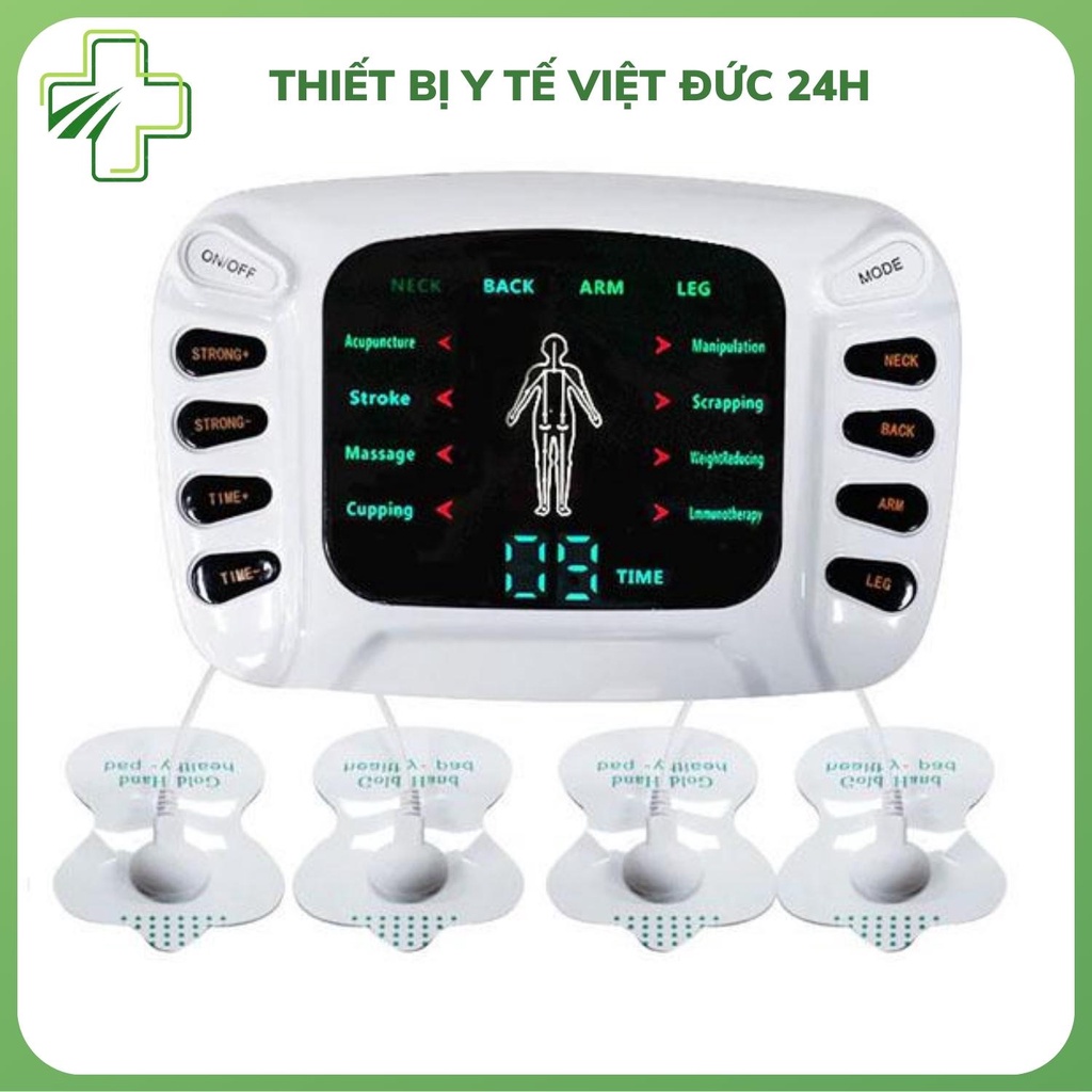 Máy Mát Xa Xung Điện, Máy Massage Trị Liệu 8 Miếng Dán❤️Bảo hành chính hãng❤️