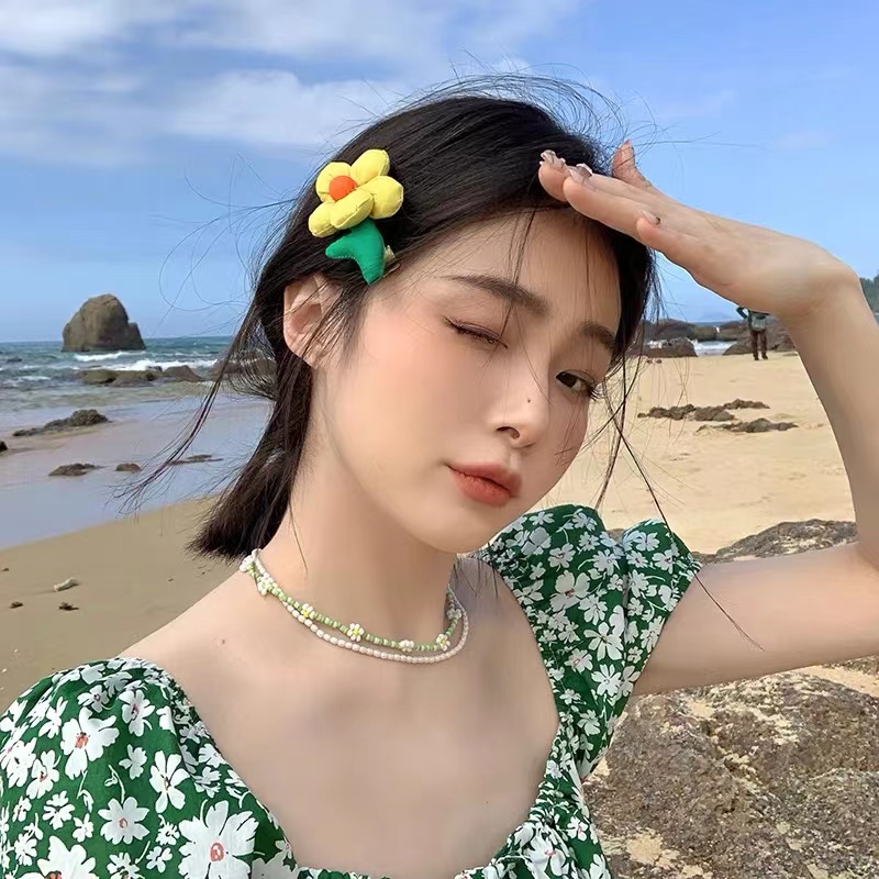 Kẹp Tóc Mỏ Vịt Đính Hoa Xinh Xắn Cho Bạn Gái