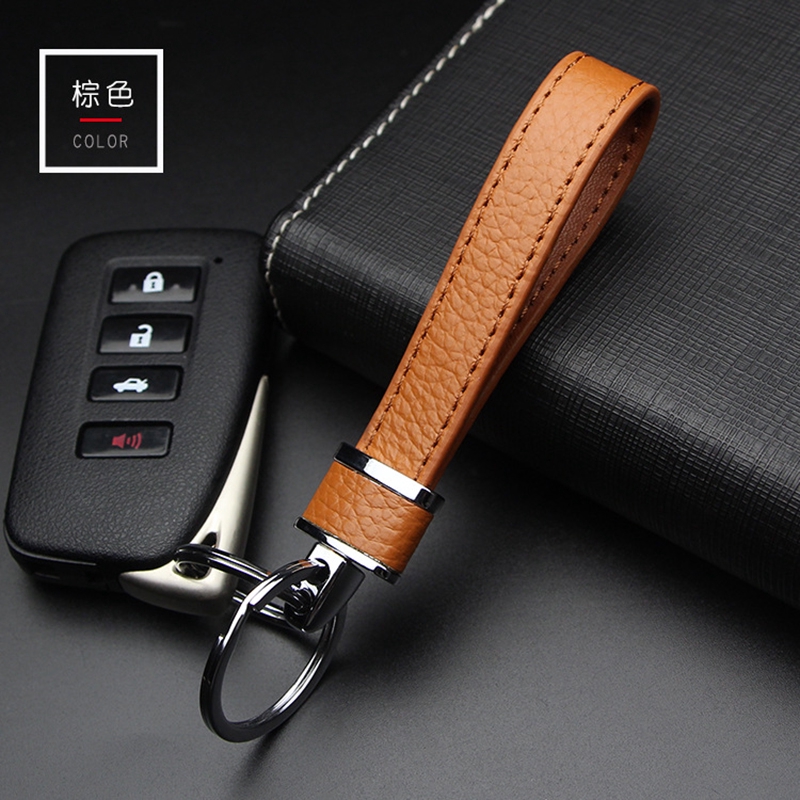 Móc Chìa Khóa Xe Hơi Bằng Da Thật Thiết Kế Đơn Giản Sáng Tạo Cho Cặp Đôi