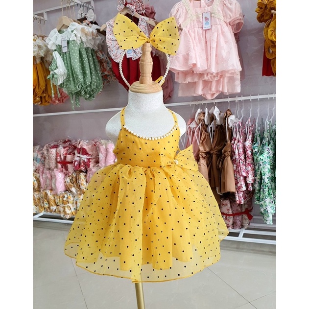 Váy công chúa, đầm bé gái sơ sinh OLIS Baby House, size 4 - 18 kg
