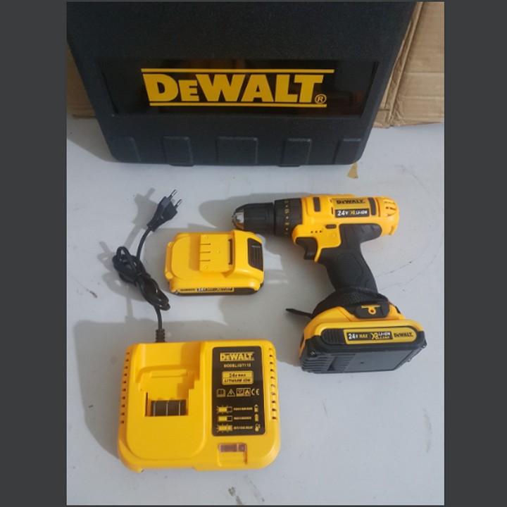 [TẶNG MŨI KHOAN] Máy Khoan Pin Dewalt 24V - 3 CHỨC NĂNG - Khoan Gỗ, Khoan Sắt, Khoan Bê Tông (Dewat)