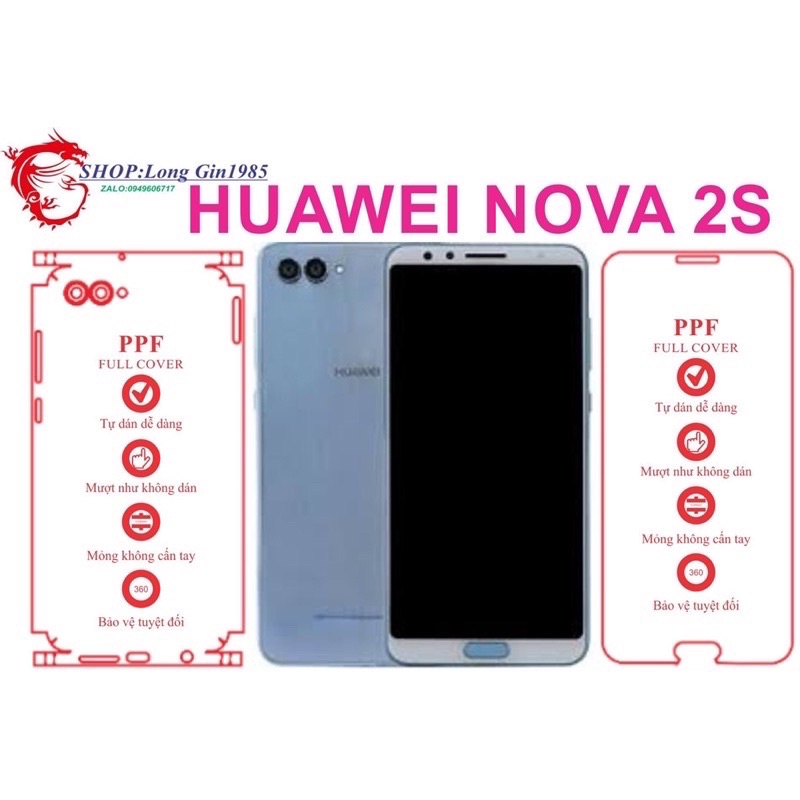 Huawei Nova 2S miếng dán trong Ppf mặt sau và mặt trước chống va đập chống trầy xước tốt