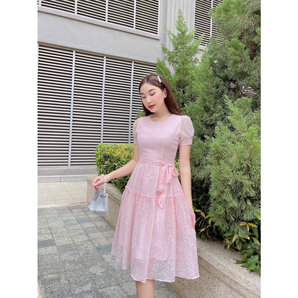 Đầm xòe voan nổi thanh lịch tiểu thư Mirabel C591