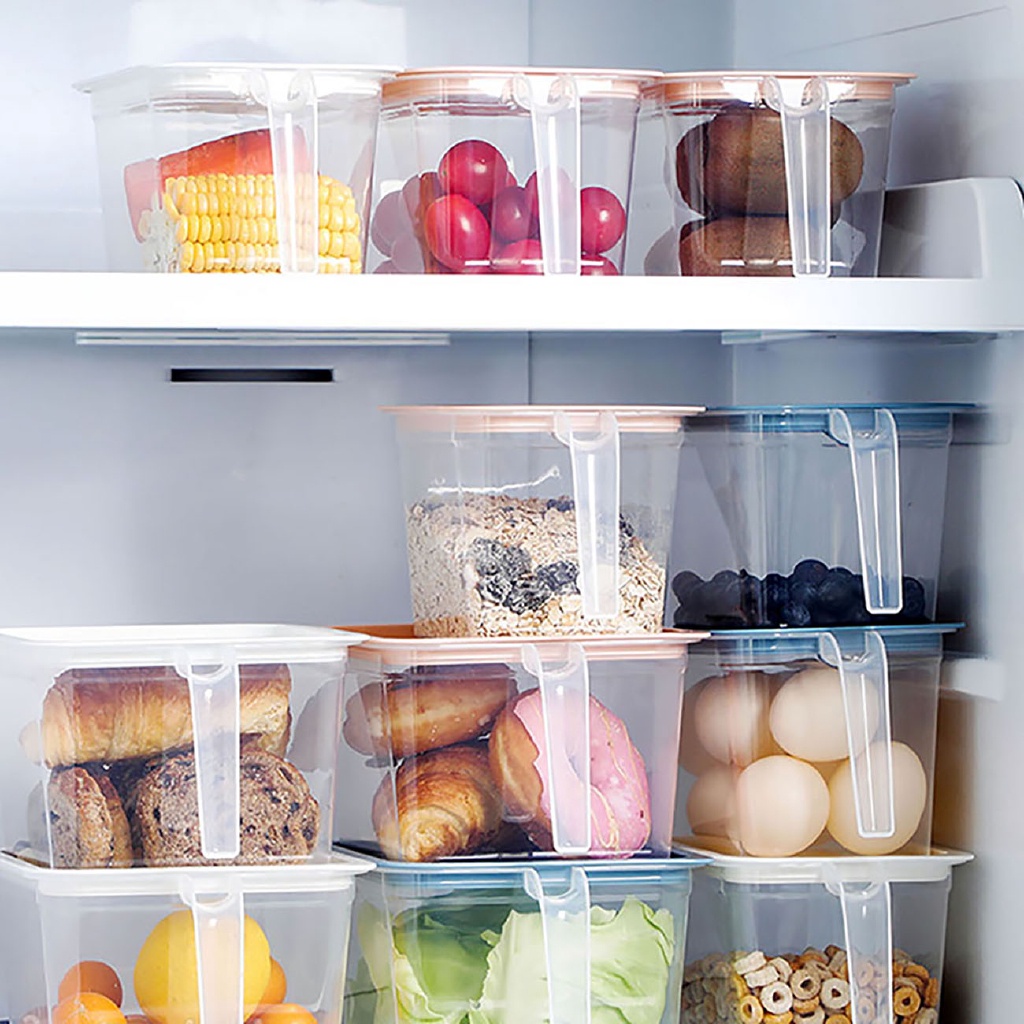 Hộp đựng thực phẩm JUJIAJIA trong suốt có tay cầm và nắp đậy tiện dụng