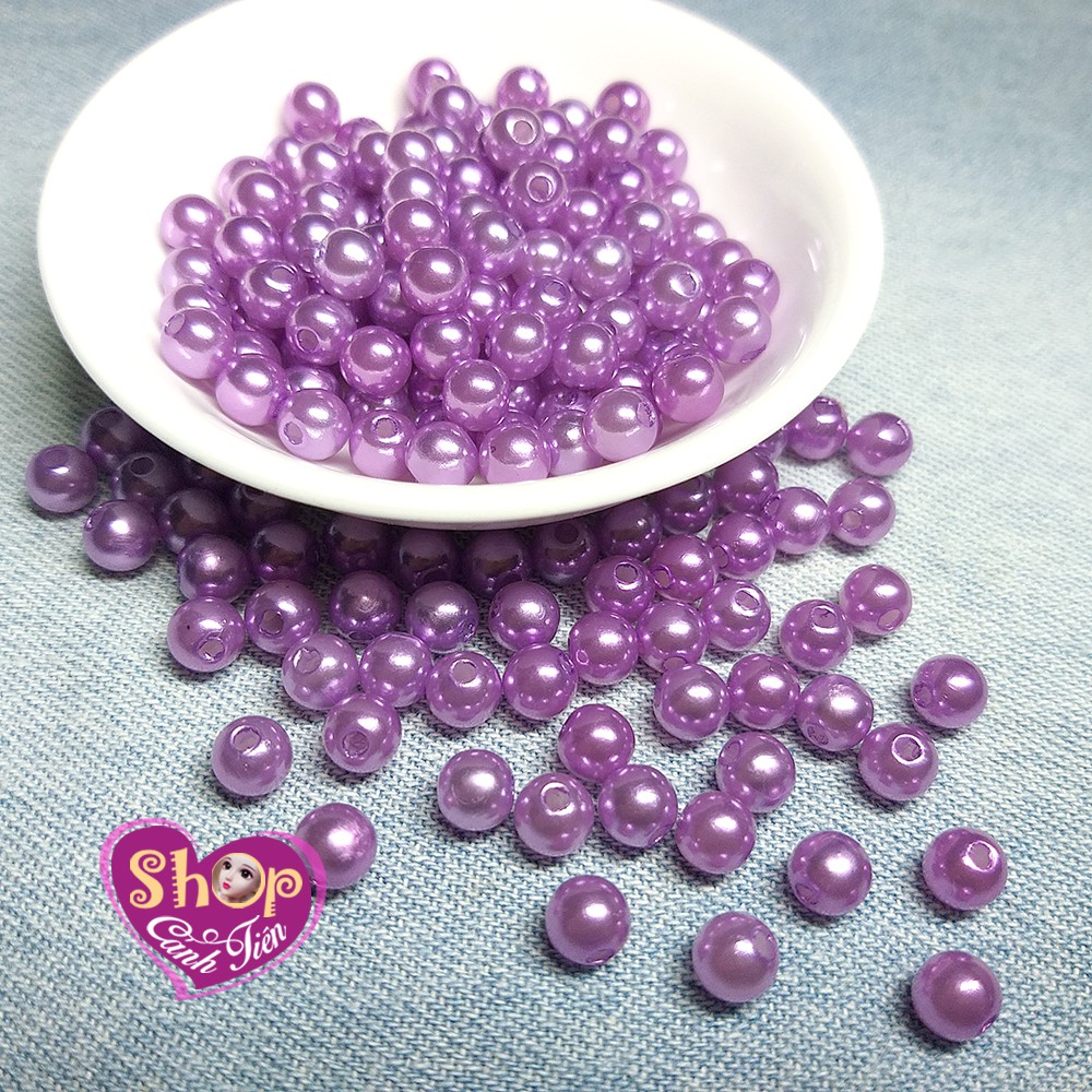 500 Hạt Giả Ngọc Trai 6mm nhiều màu Phủ Nhũ Trang trí Thủ công Tiện dụng