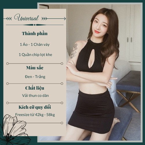 Cosplay Cô Em Thư Kí Sexy Vô Cùng Gợi Cảm - Set Áo Yếm Kèm Váy Body UNIVERSALXXX - DCP07 | BigBuy360 - bigbuy360.vn