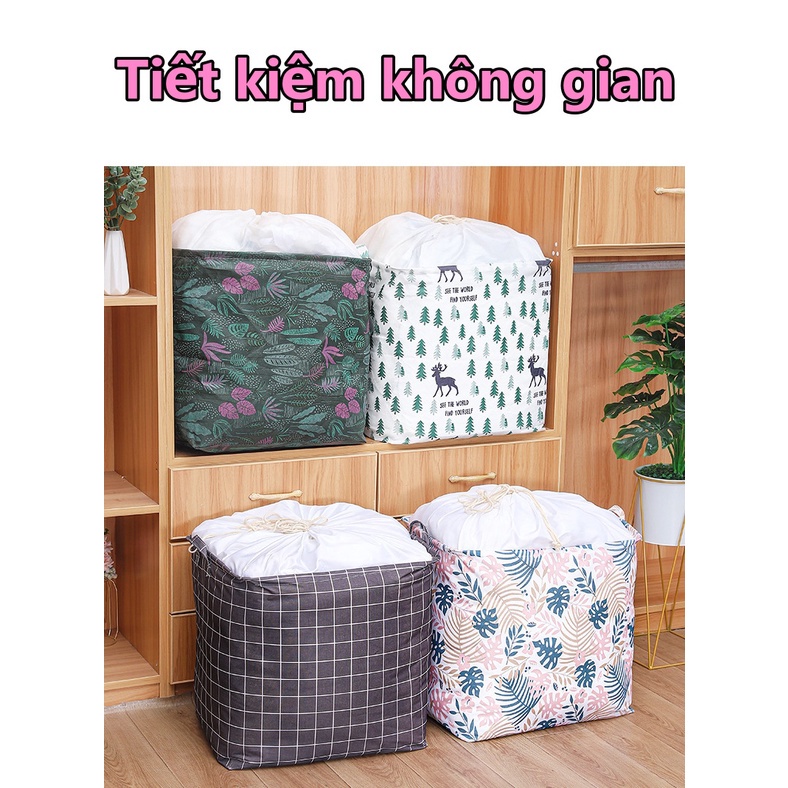Túi vải canvas đựng đồ size lớn 100L - Giỏ đựng quần áo chăn màn tiện lợi [ Siêu Rẻ ]