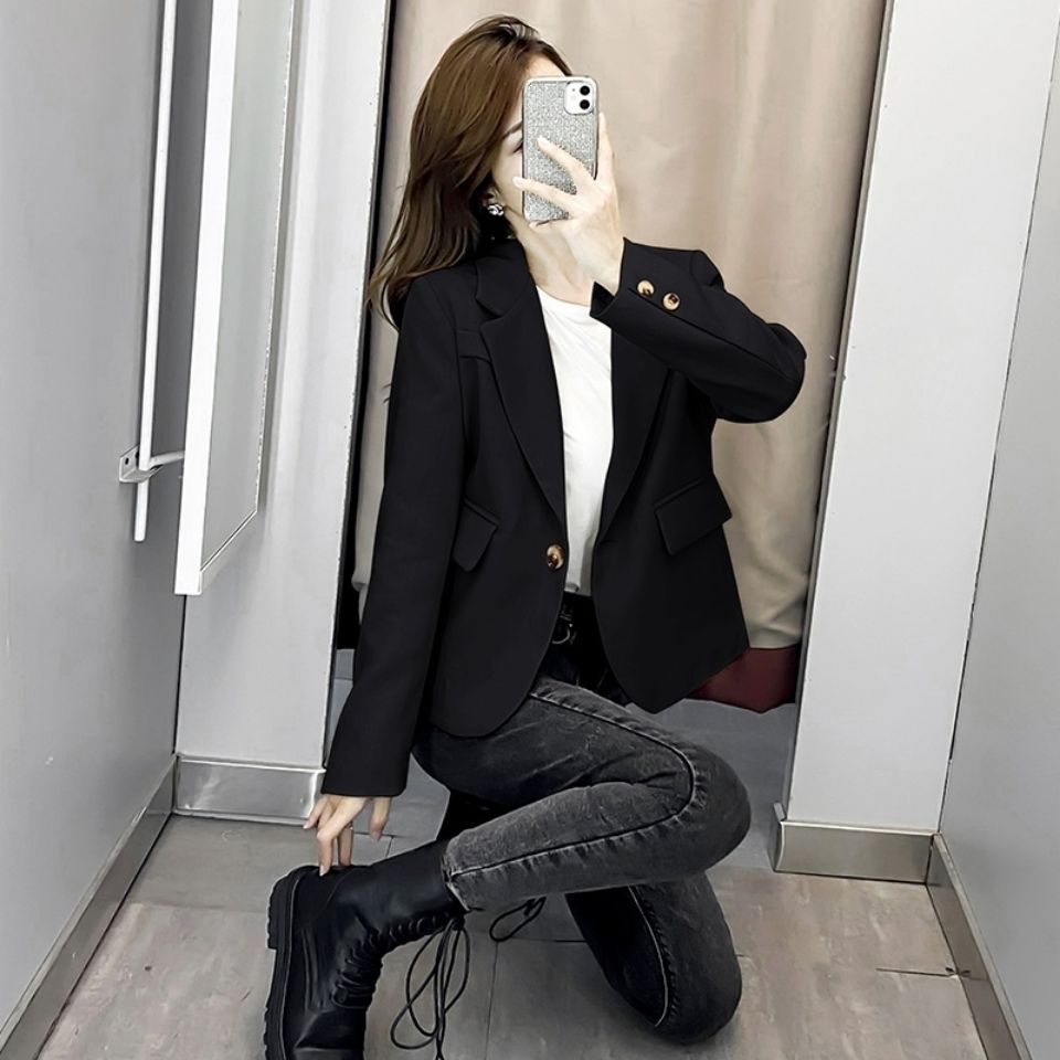 Áo Khoác Vest Nhỏ Dáng Rộng Dày Dặn Phong Cách Hàn Quốc Thời Trang Xuân Thu Mới Cho Nữ